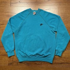 Vintage Nike Crew Neck Sweatshirt Mens L Blue Pullover Made In USA VTG 80s 90s