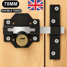 70MM Long Throw Gate Lock Both Sides with 5 Keys Garden Home
