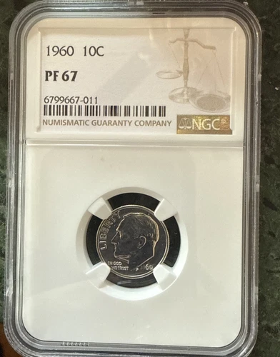 1960 NGC PF67 90% Proof Silver Roosevelt Dime 10C
