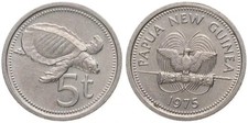 Papua New Guinea 5 Toea 1975-2020 KM# 3, 3A - Various Years