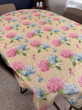 PRETTY Pink Blue HYDRANGEA FLOWER Floral TABLECLOTH 70" ROUND Fabric