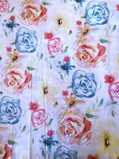 Keepsake Calico Cotton Sewing Fabric Joann 3 Yds Pastel Roses White 44 X 125