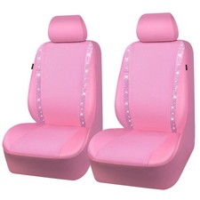 CAR PASS Bling Diamond Car Seat Covers, Shining Rhinestone Waterproof Faux Le...