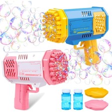 2 PCS Bubble Machine, Bazooka Rocket Shape Bubble Gun Toy for Kids Ages 4-8, ...