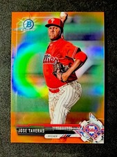 JOSE TAVERAS 2017 Bowman Chrome #BD-73 Orange Refractor #’d /25 Phillies