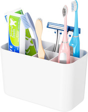 Electric Toothbrush Holder for Bathroom Countertop and Wall Mounted with Adhesiv