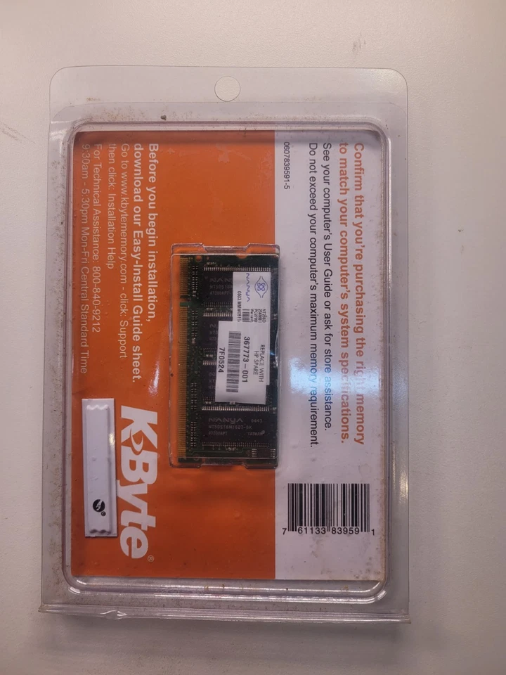 K-Byte 512MB-DDRPC333K PC2700 DDR 333MHz DDR DIMM 184-pin RAM  - Image 3 of 3