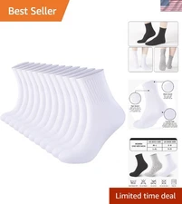 Durable Women's 100% Cotton Ankle Socks - Moisture-Wicking & Cushioned Support