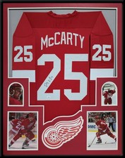 FRAMED DETROIT RED WINGS DARREN MCCARTY AUTOGRAPHED SIGNED JERSEY JSA COA