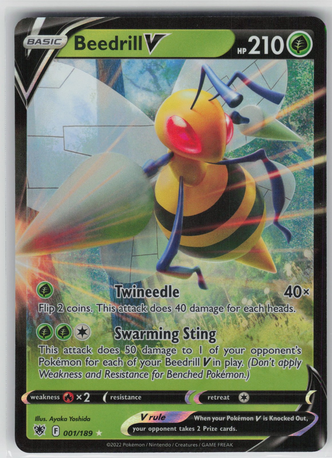 Beedrill V Holo Ultra Rare SWSH10: Astral Radiance 001/189 NM