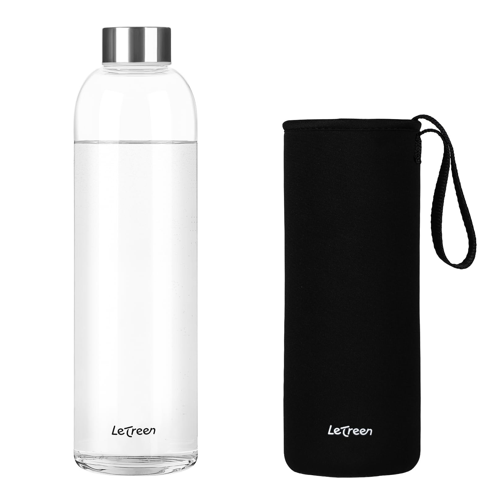 32 Oz, Borosilicate Glass Water Bottle With Neoprene Sleev...