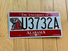 2000 The University of Alabama License Plate
