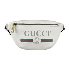 Borsa in vita Gucci originale in pelle bianca/tono oro - z9028