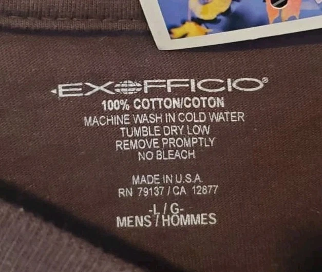 ExOfficio BMX Long Sleeve Shirt XL Brown Graphic Outdoor Tee NWT - Image 4 of 4