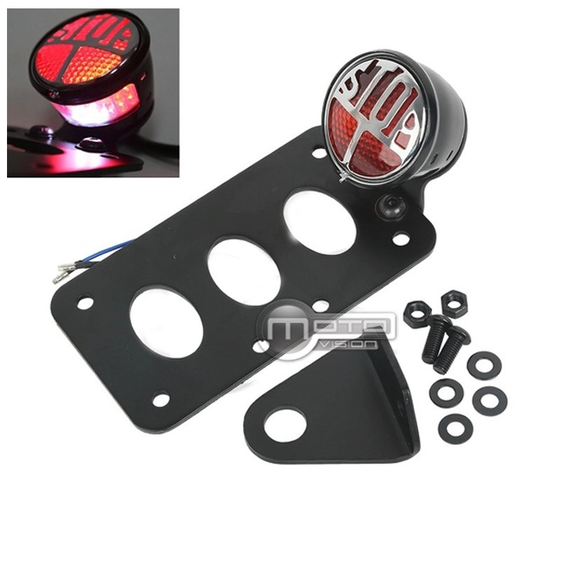 Montage latéral plaque d'immatriculation custom avec feu Stop pour moto Harley Davidson Sportster