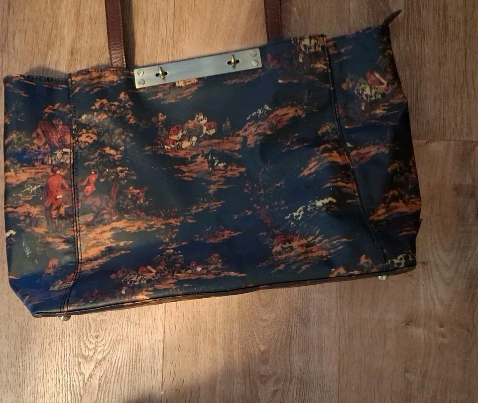 Patricia NASH Bolso de Mano Grande Bolso de Mano Campo Caballos Ecuestres Excelente Foto 2 de 4