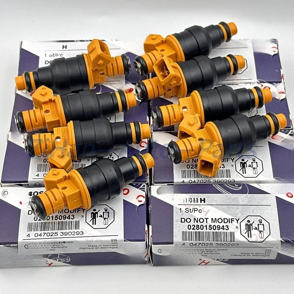 Inyectores de combustible Bosch 8 piezas nuevos para Ford F-150 F-250 1993-2003 4,6/5,0/5,4/5,8 EE. UU. Foto 3 de 4