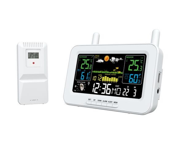 Weather Station With Outdoor Sensor - Reliable Weather Monitoring Solution - Bla