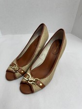 tommy hilfiger cork wedges brown beige platform canvas