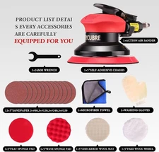 5 Inch Da Sander - Professional Air Sander, Pneumatic Orbital Sander/Air Orbital