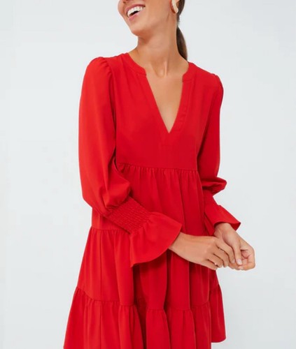 Tuckernuck Pomander Place Red Crepe Kenzo Dress Size XXL