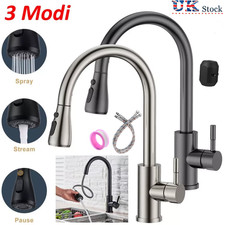 360° Kitchen Sink Mixer Taps Pull Out Spout Spray Single Lever Modern Mono Tap