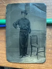 Orig. Civil War Soldier Tintype Photo - Hand Tinted - Dress Hat Western Theater?