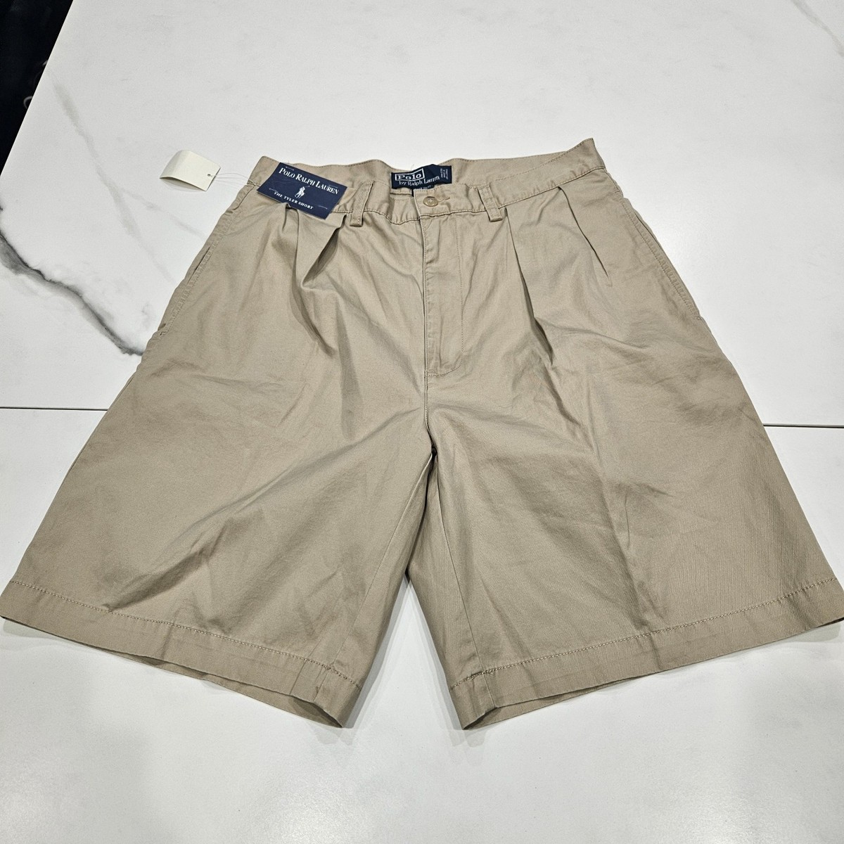 Vintage Polo Ralph Lauren Tyler Shorts Men's 32 Khaki Pleated
