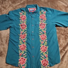 Magellan outdoors Fish Gear Moisture Wicking Short Sleeve Button Up Men's L