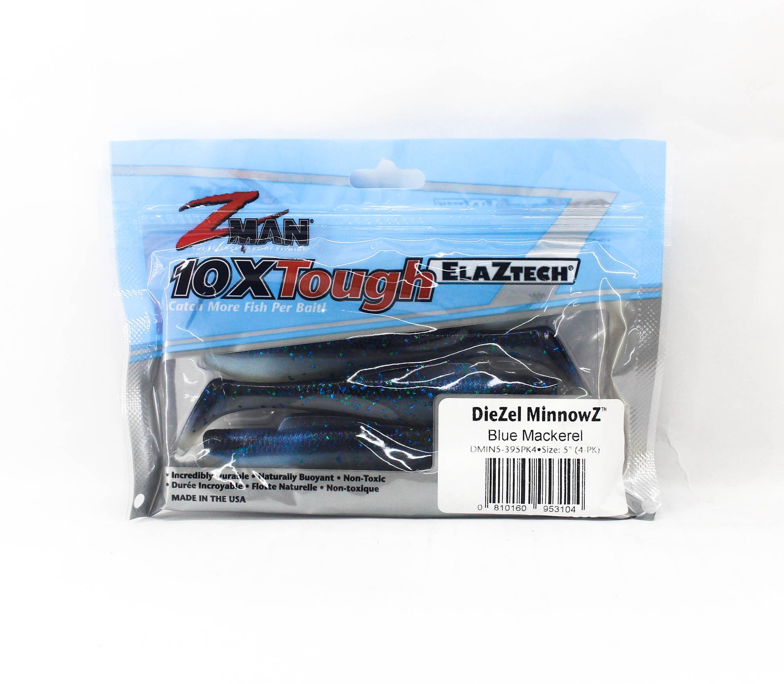 Zman Soft Lure Diezel MinnowZ 5 Inch 4/Pack Blue Mackerel (3104)