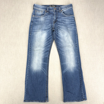 Y2k Silver Jeans Men's 32x32 Gordie Denim Faded Wash Whisker Boot Baggy Wide Leg