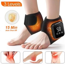 Adjustable Cordless Foot Ankle Massager Heating Vibration Timer Pain Relief