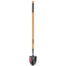 47 In. L Wood Handle Floral Carbon Steel Digging Shovel with Grip
