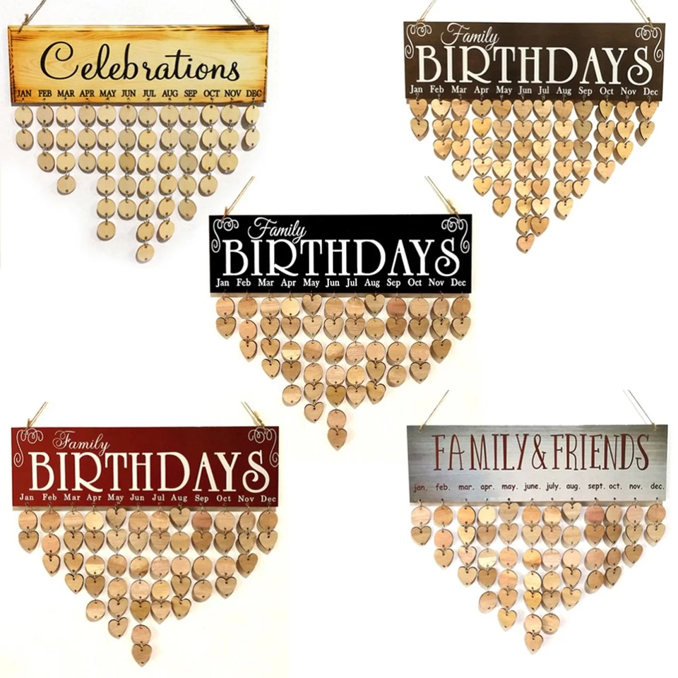  Wall Hanging Decoration Decorative Calendar Wooden Plaque DIY Pendant - Image 3 of 4