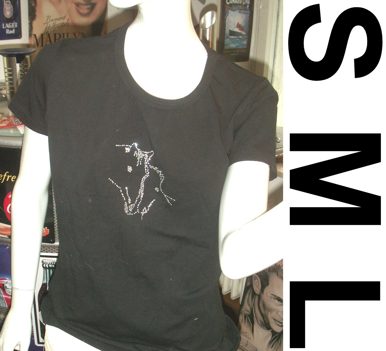 T Shirt PFERDE Per Cavallo Foal Pony Strada Nero 95% Cotone S M L