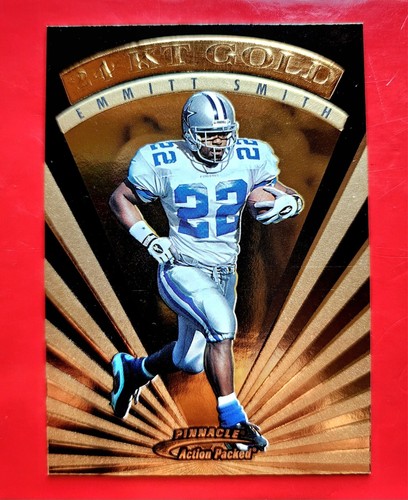 1997 Pinnacle Action Packed 24KT Gold Emmitt Smith Cowboys gem of a card nr mint