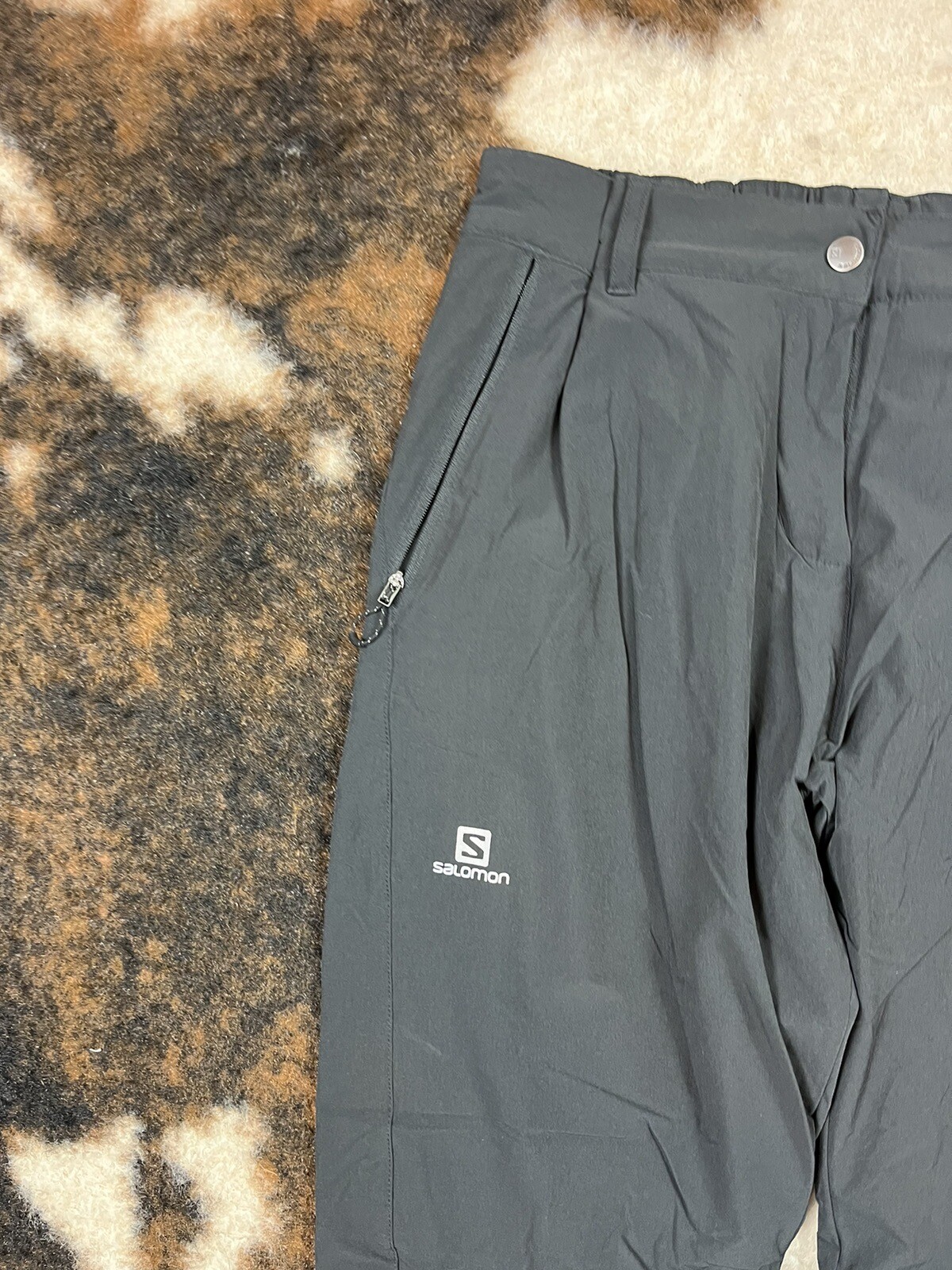 Salomon Pantaloni Nero Neve Sci Snowboard Grandi 28x32 Vita Allungata