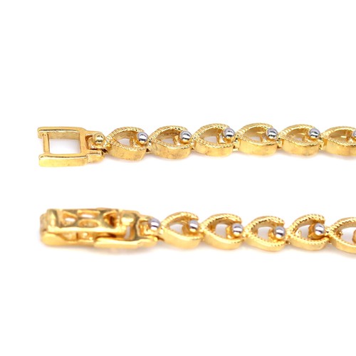 Gemstone Blue Sapphire (Kanchanaburi) & Zircon Bracelet 7.5" 925 Sterling Silver - Picture 3 of 5