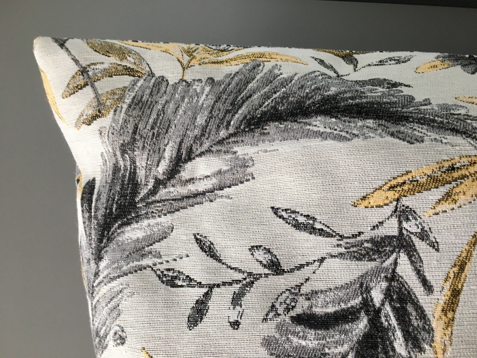 Housse de coussin rectangulaire jaune gris 70x50 grand format salon - 2