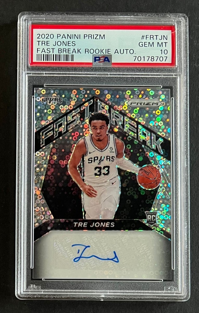 2020-21 Prizm Fast Break Rookie Autograph Tre Jones RC Auto PSA 10