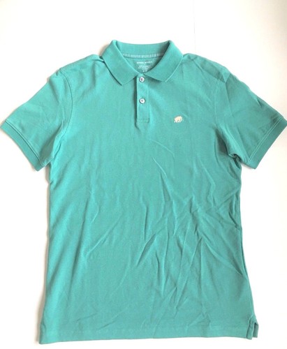 banana republic mens pique polo shirt short sleeve teal green