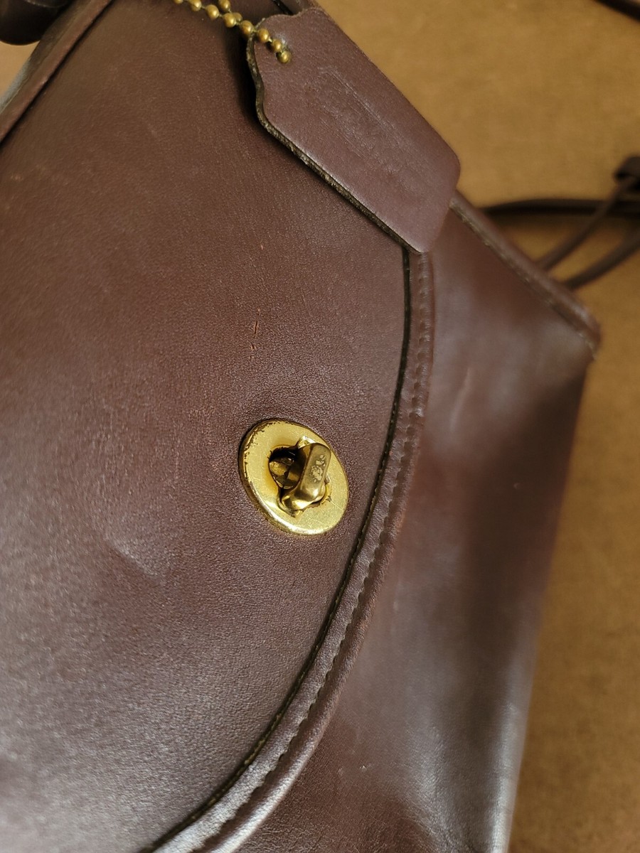 Vintage COACH Regina Bag #9983 Dark Brown Leather 90s Crossbody