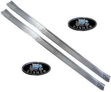 1968~1972 Chevelle El Camino GTO Door Sill Scuff Plates Pair RH+LH Fisher Decals