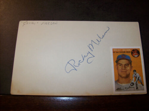 "Rocky" Nelson (1924-2006) signed 3x5