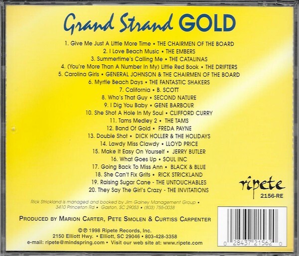 Grand Strand Gold (CD, 1998, RIPETE 2156RE) Carolina Beach Music