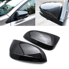 2X Carbon Fiber Style Side View Mirror Cover Trim Caps For Toyota RAV4 2016-2018