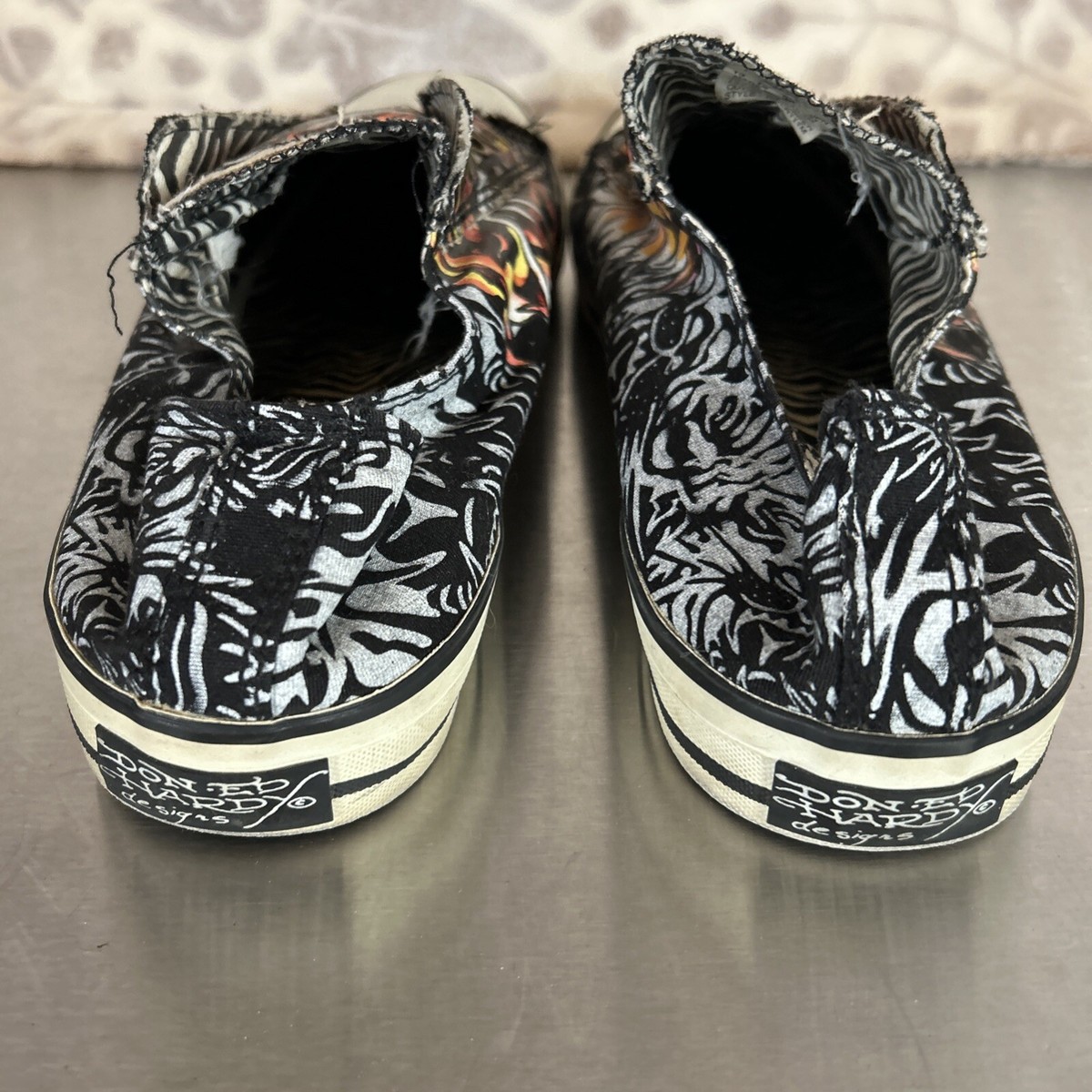 Ed Hardy Slip On Tiger Graphic Sneakers Size 13 | eBay