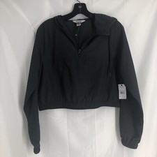 Giacca a vento Billabong nuova con etichetta cropped 1/2 zip nera taglia S