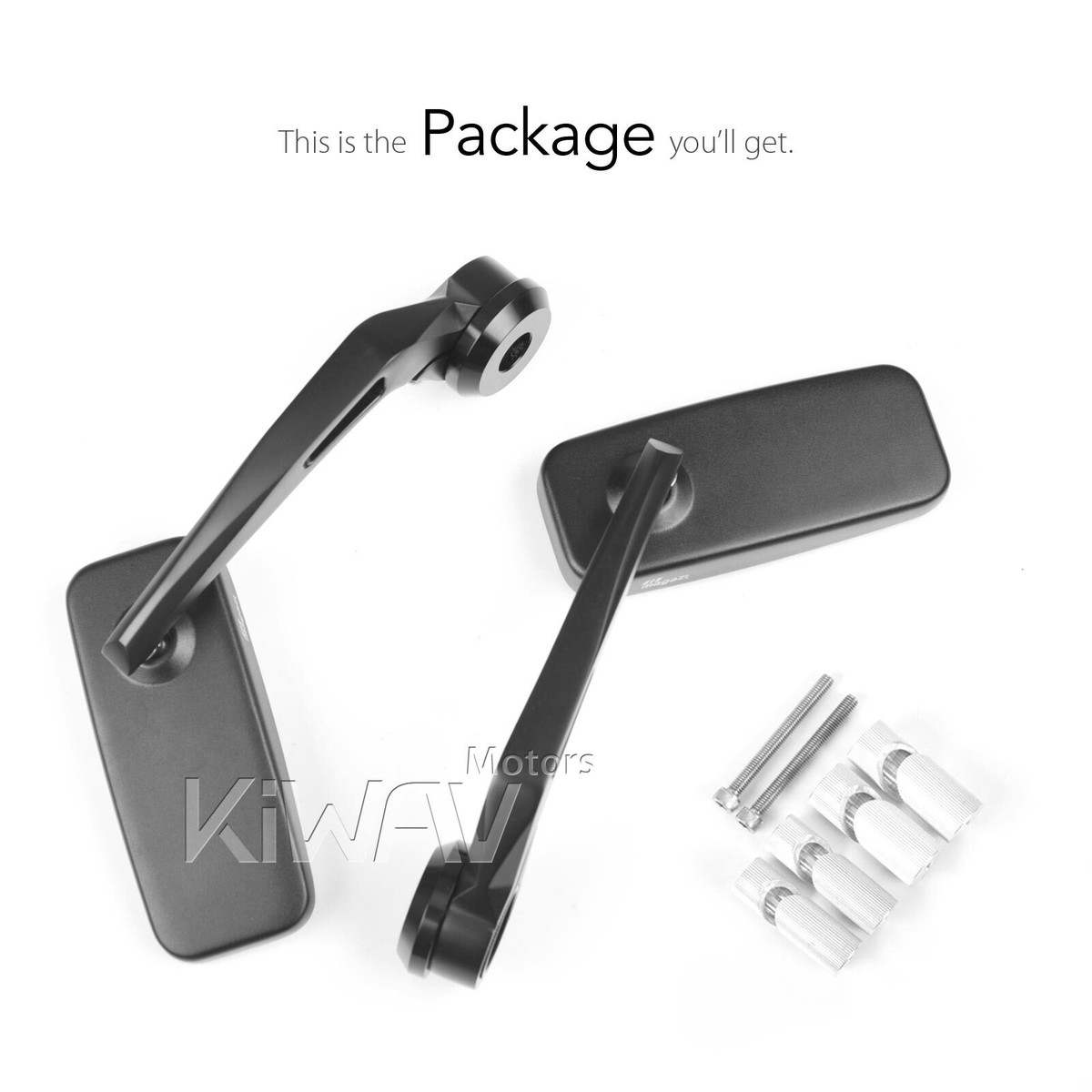 ははさん専用 Bar end mirrors ULTRA oval black fits 1