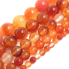 Natural Orange Carnelian Round Spacer Loose Beads 15" 3 4 6 8 10 12mm 14mm 18mm
